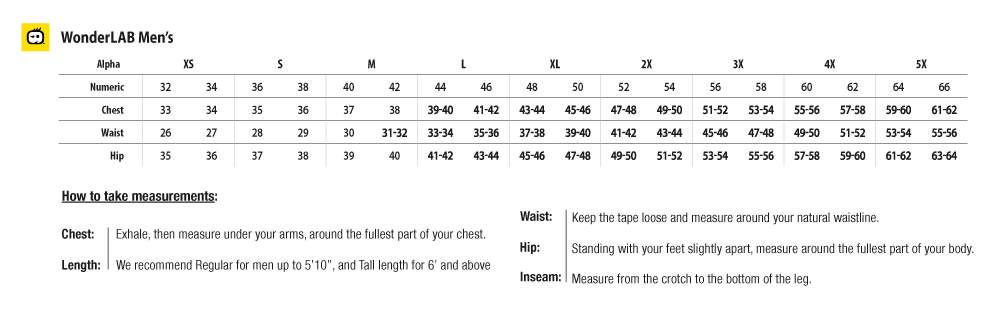 White Coat Size Chart