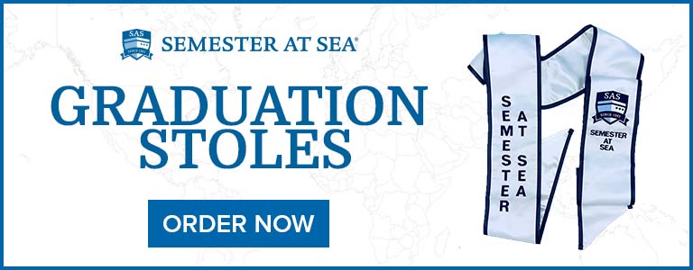 Semester at Sea Logo Graduation Stoles - Order Now - Image of a Semester at Sea Graduation Stole