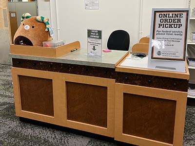 image of the order pick-up counter located inside the CSU Bookstore.