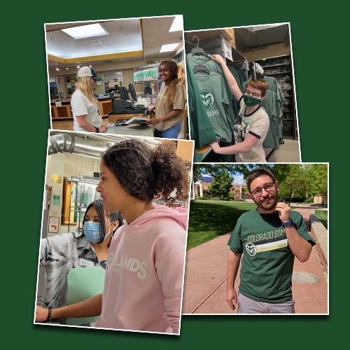 Student Employees working at the CSU Bookstore