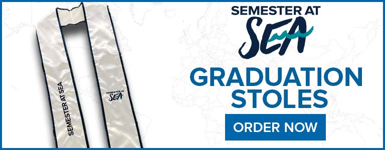 Semester at Sea Logo Graduation Stoles - Order Now - Image of a Semester at Sea Graduation Stole