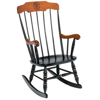 CSU Rams Custom Engraved Furniture - Image of a wooden rocking chair.