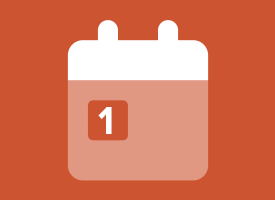 Icon showing a calendar with a number one in the space.