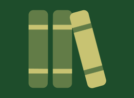 Icon showing books stacked on their side.