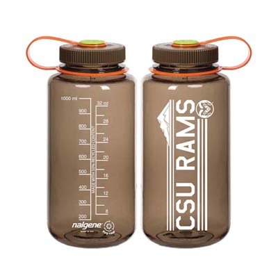 Two brown CSU Rams water bottles